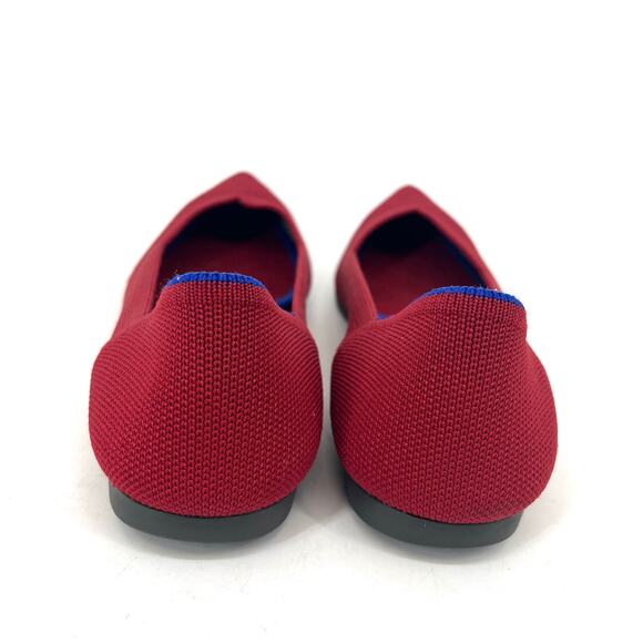 Rothy's Women's 8 The Point Pointed Chili Red Knit Slip On Ballet Flat Shoe - Picture 4 of 9
